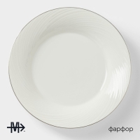 Тарелка глубокая фарфоровая с утолщённым краем Magistro La Perle, 580 мл, d=22 см, цвет белый Тарелка глубокая фарфоровая с утолщённым краем Magistro La Perle, 580 мл, d=22 см, цвет белый