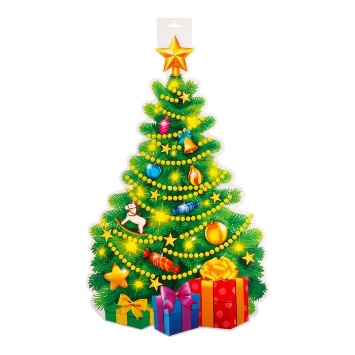 Плакат вырубной Плакат вырубной "Елочка новогодняя" двухсторонний, 60 х 40 см