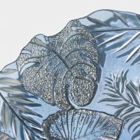 Салатник стеклянный &laquo;Арабис&raquo;, d=33 см, цвет голубой