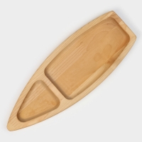 Менажница &laquo;Лодочка&raquo;, 2 секции, d=30&times;1 см, берёза