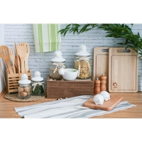 Банка стеклянная для хранения сыпучих продуктов Доляна &laquo;Ёжик в золотом&raquo;, 230 мл, 7,8&times;15 см, с керамической крышкой