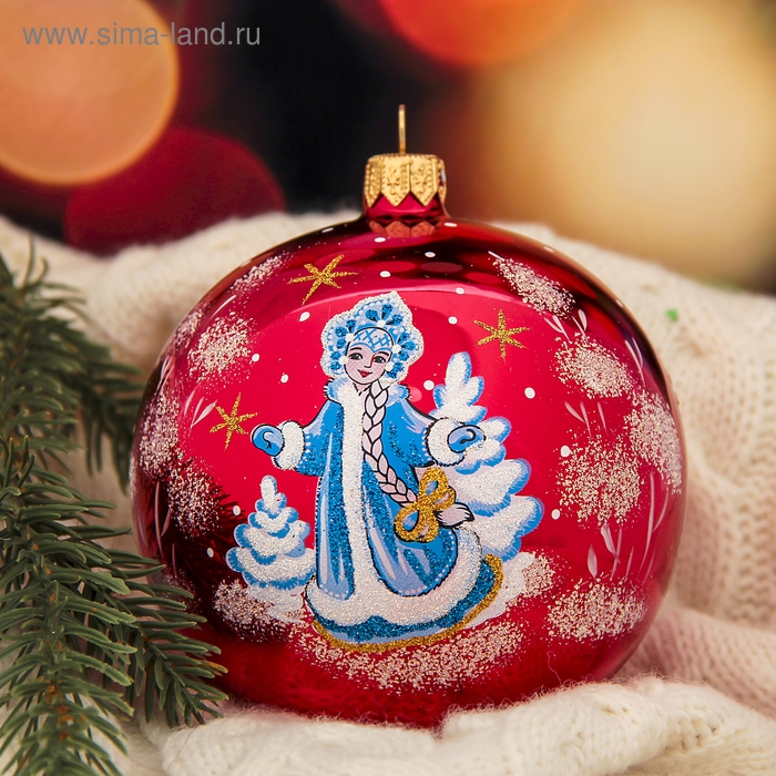 Шар "Снегурочка" 9,5 см микс