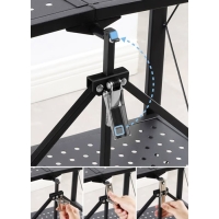 Стеллаж складной на колесах, 4 полки, 72&times;34&times;122см, цвет чёрный матовый