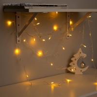 Гирлянда &laquo;Нить&raquo; 5 м с насадками &laquo;Игла&raquo;, IP20, прозрачная нить, 50 LED, свечение жёлтое, 8 режимов, 220 В