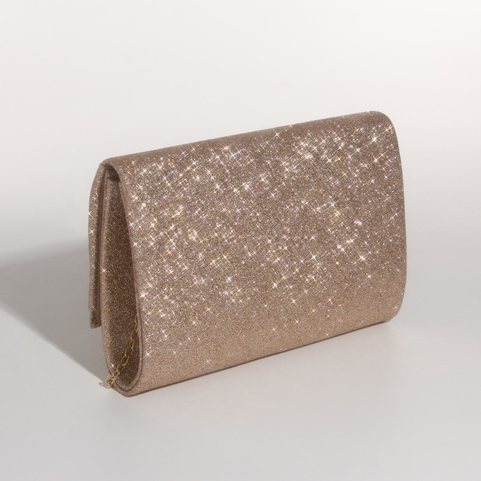 Сумка-клатч на магните, цвет пудровый