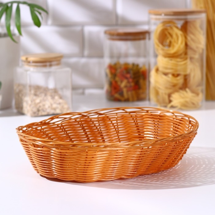 Корзинка для подачи Доляна &laquo;Капучино&raquo;, 27&times;22&times;6,5 см, цвет коричневый