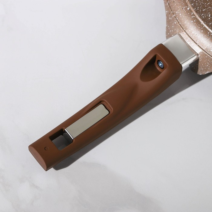 Сковорода блинная &laquo;Гранит Brown&raquo;, d=22 см, пластиковая ручка, антипригарное покрытие, цвет коричневый