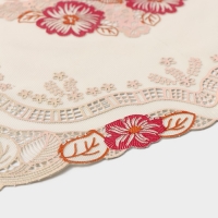 Салфетка сервировочная на стол &laquo;Незабудки&raquo;, ажурная, 45&times;30 см, цвет металлик розово-оранжевый