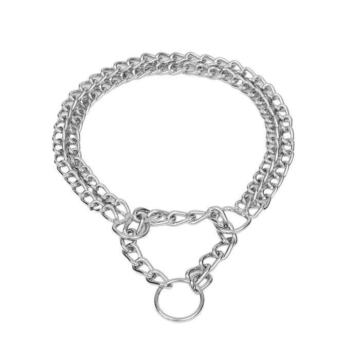 Ошейник - полуудавка металлический двухрядный, 50 см, толщина проволоки 2,5 мм Ошейник - полуудавка металлический двухрядный, 50 см, толщина проволоки 2,5 мм