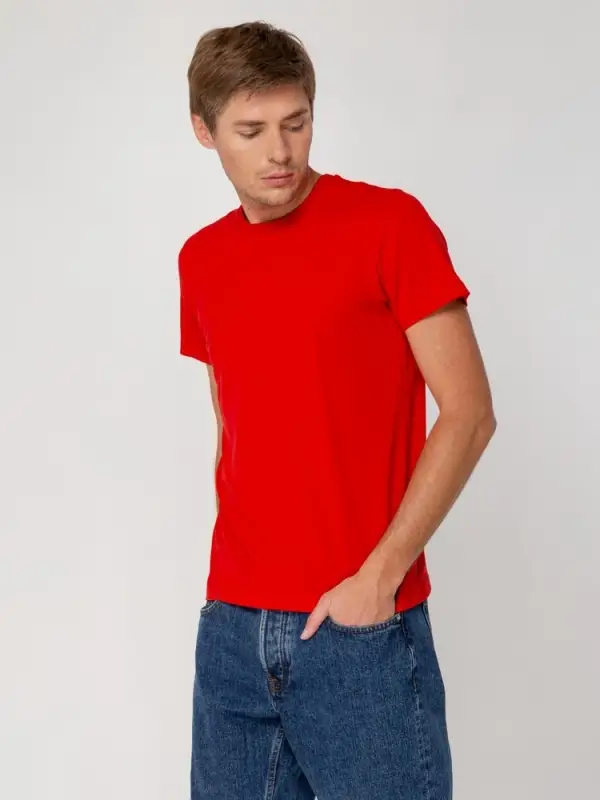 Футболка мужская T-bolka Stretch, красная, размер S