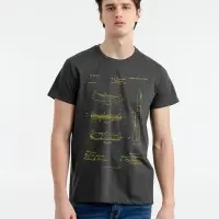 Футболка приталенная Old Patents. Knife, черный меланж, размер S