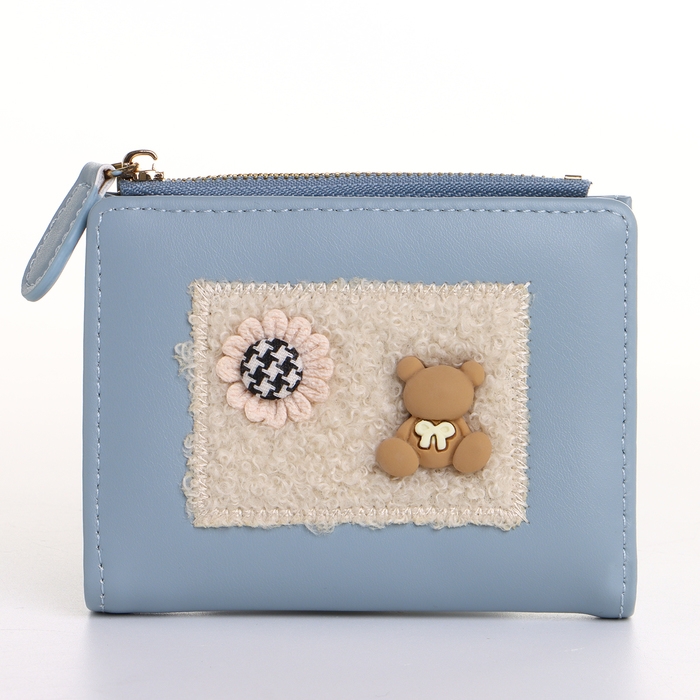 Кошелёк женский на кнопке, цвет голубой Кошелёк женский на кнопке, цвет голубой