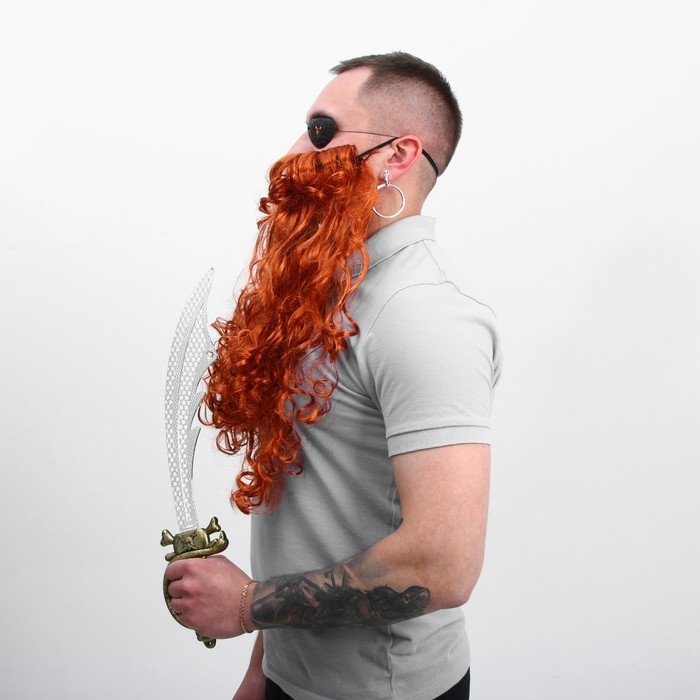 Карнавальный набор «Пират рыжий», борода, сабля, наглазник ,клипса Карнавальный набор «Пират рыжий», борода, сабля, наглазник ,клипса