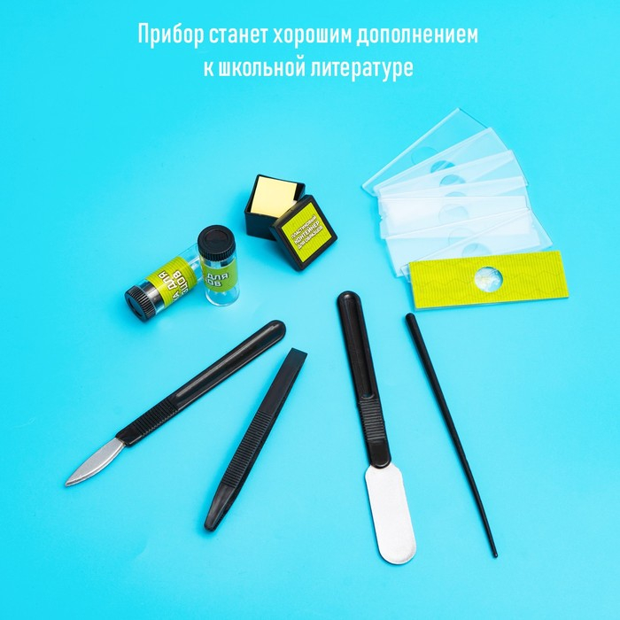 Микроскоп &laquo;Юный биолог&raquo;, увеличение х80, х200, х450, с подсветкой