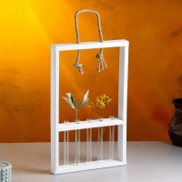 Кашпо деревянное 26×5×40 см с 5 колбами 15 см "Рамка Экстра Слим", белый Дарим Красиво Кашпо деревянное 26×5×40 см с 5 колбами 15 см "Рамка Экстра Слим", белый Дарим Красиво