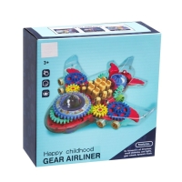 Самолет &laquo;Шестерёнки&raquo;, свет и звук, работает от батареек