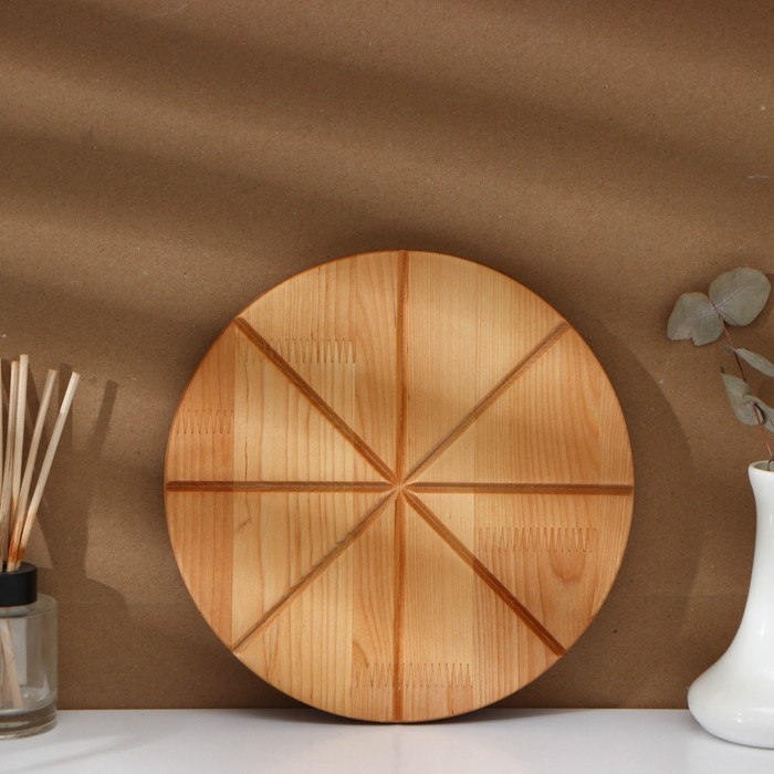 Набор разделочных досок на подставке Adelica &laquo;Итальяно&raquo;, d=30, d=25 см, пропитаны минеральным маслом, берёза