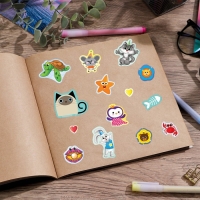 Наклейки детские, альбом 8 листов, &laquo;Милые зверушки&raquo;, 11 х 16 см