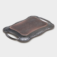 Поднос из нержавеющей стали с ручками &laquo;Изобилие&raquo;, 31&times;20&times;2,5 см, цвет бронзовый