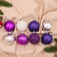 Набор шаров пластик d-6 см, 8 шт "Джина" микс Набор шаров пластик d-6 см, 8 шт "Джина" микс