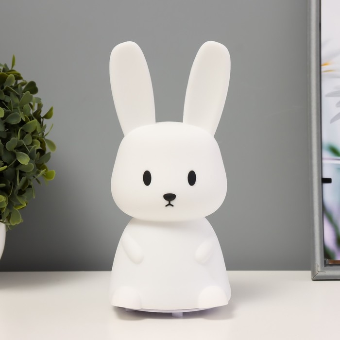 Ночник-мякиш Ночник-мякиш "Зайчик" LED USB АКБ бело-желтый 13,5х11х15 см