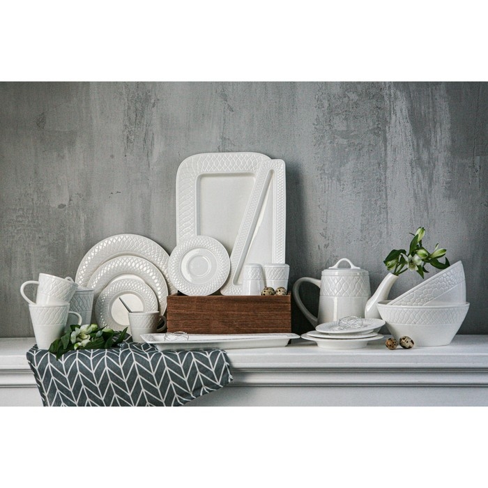 Салатник фарфоровый Magistro Argos, 1,4 л, 20&times;9 см, цвет белый