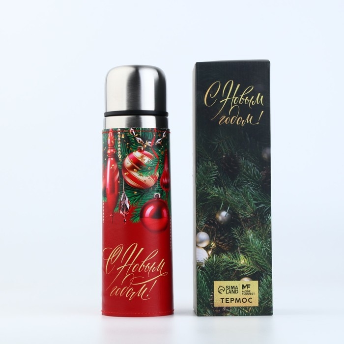 Термос в кожзаме "Новогоднее настроение", 500 мл
