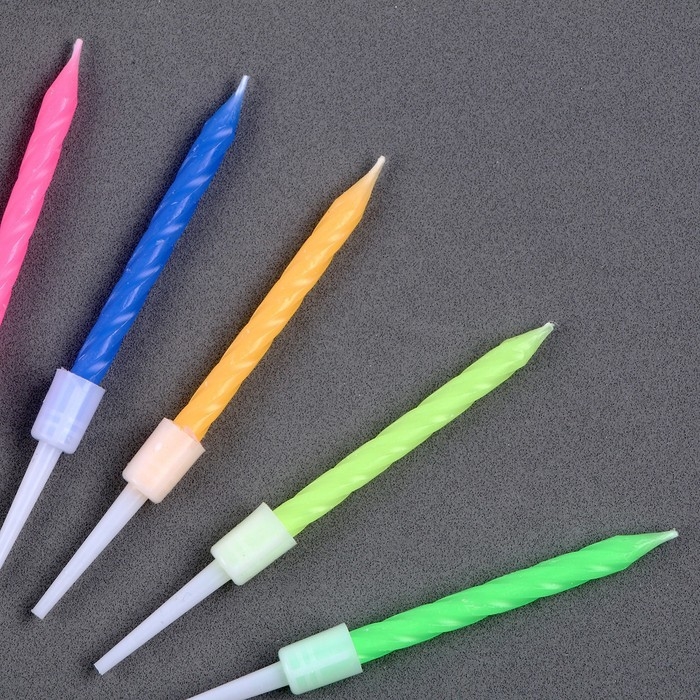 Набор для украшения торта: топпер &laquo;С днём рождения&raquo;, 1 шт., 10 свечей