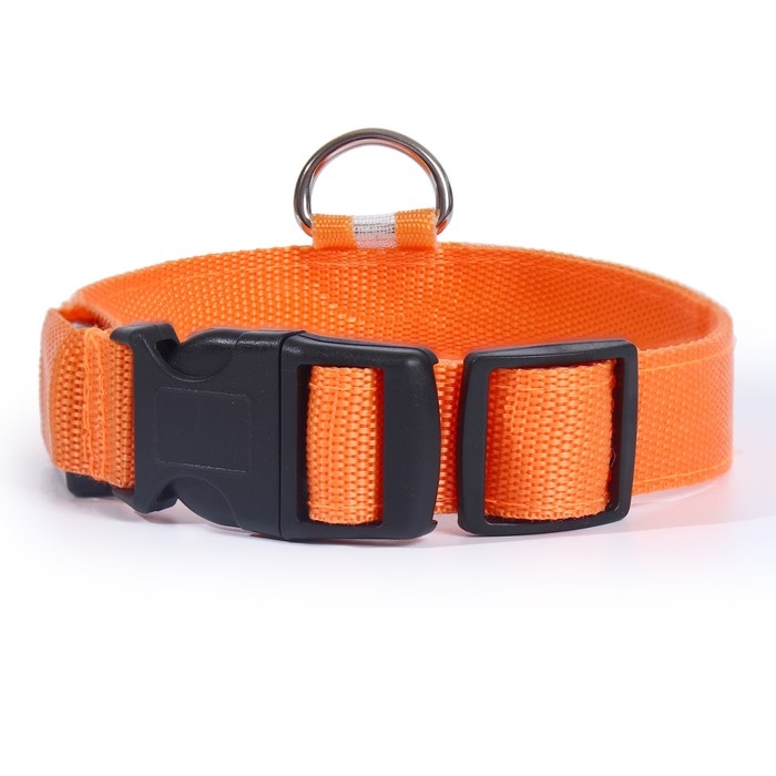 Ошейник с подсветкой размер XL, ОШ 52-60 х 2,5 см, 3 режима свечения оранжевый Ошейник с подсветкой размер XL, ОШ 52-60 х 2,5 см, 3 режима свечения оранжевый