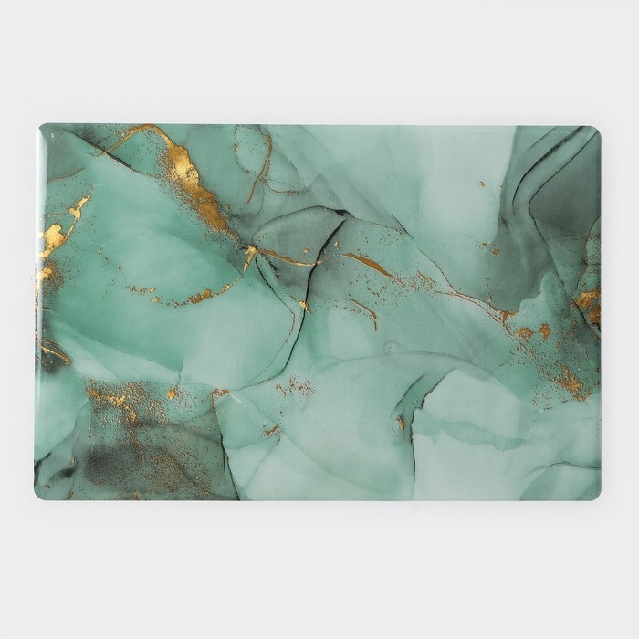 Салфетки сервировочные на стол Доляна &laquo;Мрамор&raquo;, 4 шт, 30&times;45 см, цвет бирюзовый