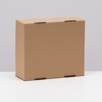 Коробка сборная, крышка-дно, "бурая" 21 х 18 х 8 см