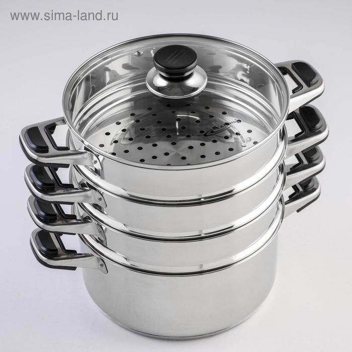 Мантоварка «Алтын», 13,7 л, d=24 см, 3 секции, капсульное дно, стеклянная крышка, индукция Мантоварка «Алтын», 13,7 л, d=24 см, 3 секции, капсульное дно, стеклянная крышка, индукция