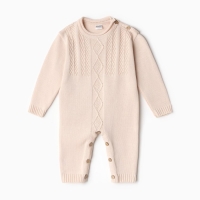 Комбинезон детский вязаный MINAKU, рост 68-74, цвет бежевый