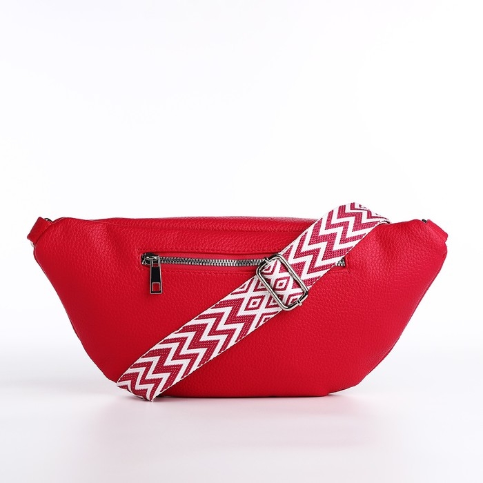 Сумка кросс-боди на молнии, цвет красный