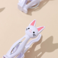 Прищепки бельевые «Коты», 7 см, 4 шт, цвет белый Прищепки бельевые «Коты», 7 см, 4 шт, цвет белый