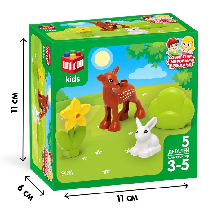 Конструктор «Оленёнок и зайка», 5 деталей Конструктор «Оленёнок и зайка», 5 деталей