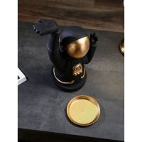 Подставка для мелочей &laquo;Космонавт&raquo;, полистоун, 47 см, цвет чёрно-золотой