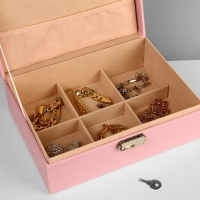 Подставка для украшений &laquo;Шкатулка&raquo; съёмная подставка,17&times;23&times;8,5 см, цвет розовый