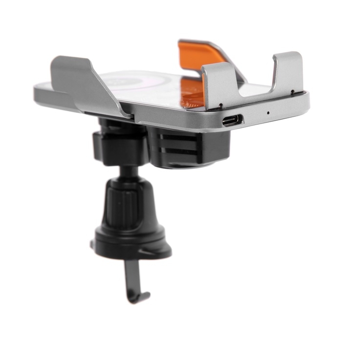 Автомобильный держатель для телефона C10, беспроводная зарядка, автозахват, 15 W, серый Автомобильный держатель для телефона C10, беспроводная зарядка, автозахват, 15 W, серый