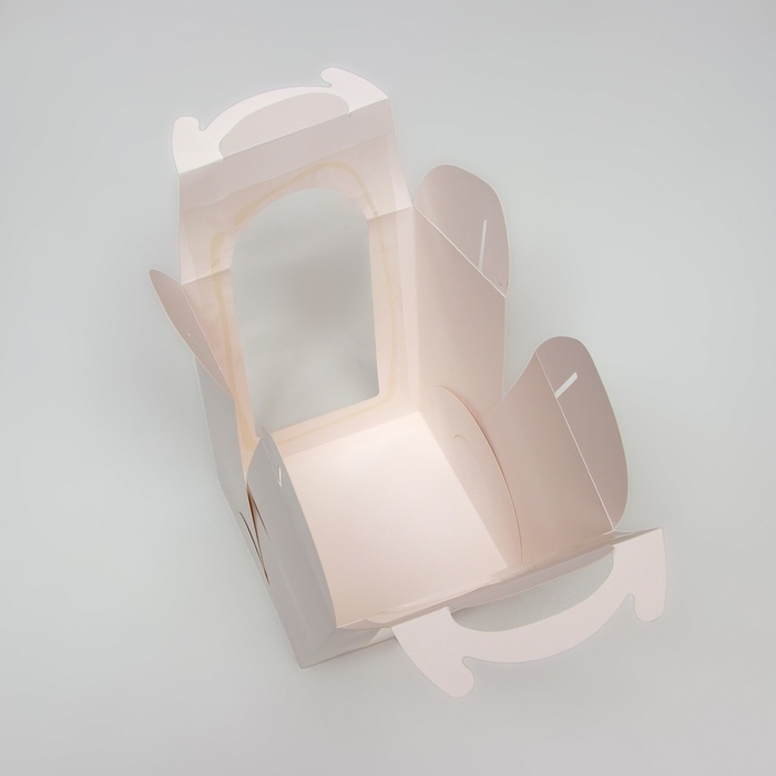 Коробка под бенто-торт с окном, белая, 15 × 15 × 18 см Коробка под бенто-торт с окном, белая, 15 × 15 × 18 см