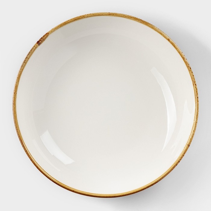 Тарелка фарфоровая глубокая Magistro &laquo;Церера&raquo;, 1,1 л, d=22 см, цвет коричневый