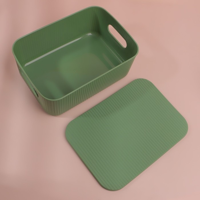 Органайзер для хранения косметических принадлежностей, с крышкой, 24 &times; 16,5 &times; 9,2 см, цвет МИКС