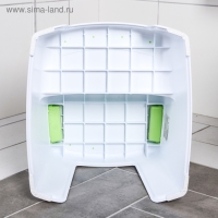 Подставка детская с прорезинеными ступеньками, цвет белый/зеленый Подставка детская с прорезинеными ступеньками, цвет белый/зеленый