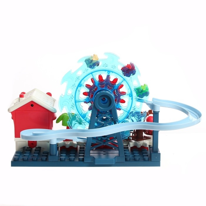 Конструктор развивающий с шестерёнками &laquo;Весёлые паровозики&raquo;, 33 детали