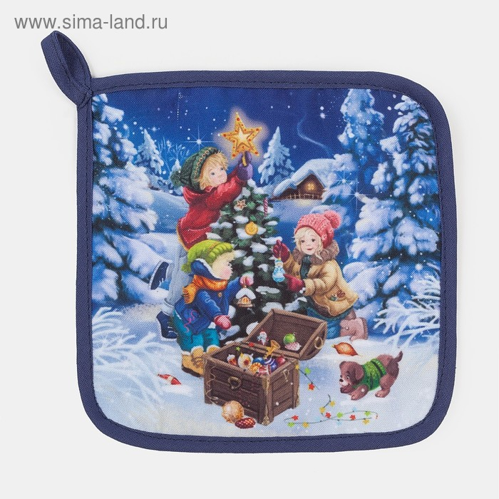 Набор кух. "Новогоднее настроение" варежка-прих.20х27см, прихватка 17х17 100% п/э