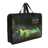 Папка с ручками А4, 340 х 245 х 75 мм, пластиковая, ручки-тесьма, ПТ-14-4 "Зелёное авто" Папка с ручками А4, 340 х 245 х 75 мм, пластиковая, ручки-тесьма, ПТ-14-4 "Зелёное авто"