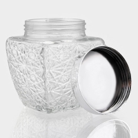 Банка стеклянная для хранения сыпучих продуктов &laquo;Узор&raquo;, 200 мл, 6,5&times;8 см, с пластиковой крышкой