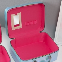 Шкатулка кожзам с зеркалом "Плетение" голубая н-р 3 шт 19,4х12,5х8 22х16х9 11,5х24,5х18,5 см Шкатулка кожзам с зеркалом "Плетение" голубая н-р 3 шт 19,4х12,5х8 22х16х9 11,5х24,5х18,5 см