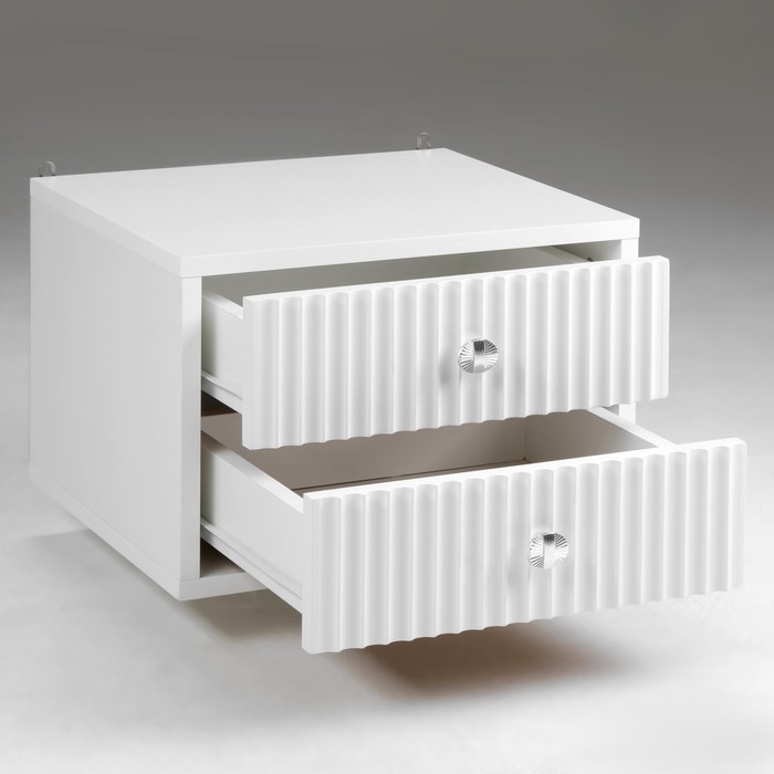 Тумба прикроватная подвесная Астория, 400х350х270, Белый/ Белый МДФ 19мм