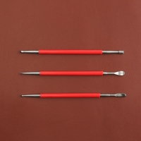 Набор двусторонних кардин для тиснения по коже, 3 шт, 16 см, цвет красный